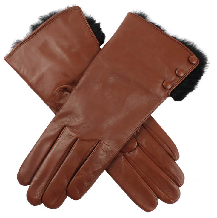 Женские кожаные перчатки ZF1006 в базовом стиле, кожаные перчатки с подкладкой из кроличьего меха