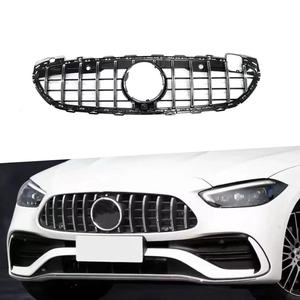 กระจังหน้าทรง GT สำหรับ Mercedes-Benz C-Class W206 สีดำเงา พร้อมแถบสีเงิน วัสดุ ABS สำหรับเปลี่ยนทดแทน - Product Image 1