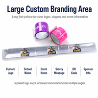 Bracelets réfléchissants personnalisés à clipser, bracelets de sécurité avec logo imprimé pour la course, l'école, les événements, les cadeaux pour enfants