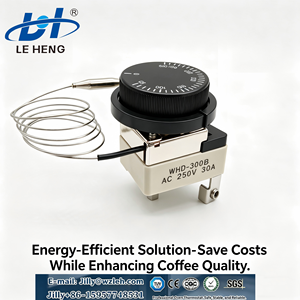 Termostato mecánico de 250V 25A/30A para <span class=keywords><strong>autoclave</strong></span> con interruptor, perilla <span class=keywords><strong>y</strong></span> termostato capilar, para control de nivel de agua en freidoras <span class=keywords><strong>y</strong></span> calentadores. - Product Image 1