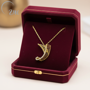 สร้อยคอจี้เงินประดับเพทาย UMJewelry ชุบทอง ขายส่ง สำหรับผู้ชายและผู้หญิง ของขวัญหมั้น ของขวัญวันครบรอบ สวมใส่ได้ทุกวัน สำหรับงานปาร์ตี้ - Product Image 3