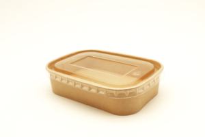 Vente en gros bol alimentaire rectangulaire emballage boîte à déjeuner jetable en papier Kraft et blanc - Product Image 4