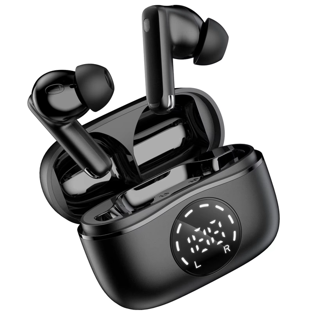 Huien Wireless Earphones Audifonos Bluetooth 5.4 Headphones Dual Mic ANC ENC Noise Cancelling Earbuds Deep Bass TWS Earbuds