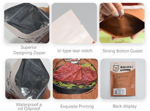 Sachet d'emballage refermable en aluminium de qualité alimentaire avec fermeture éclair pour barres céréalières, <span class=keywords><strong>granola</strong></span> et porridge, personnalisable avec logo - Product Image 3