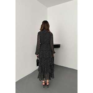 Wholesale Black Polka Dot Chiffon Layered <b>Cocktail</b> <b>Dress</b> - Product Image 1