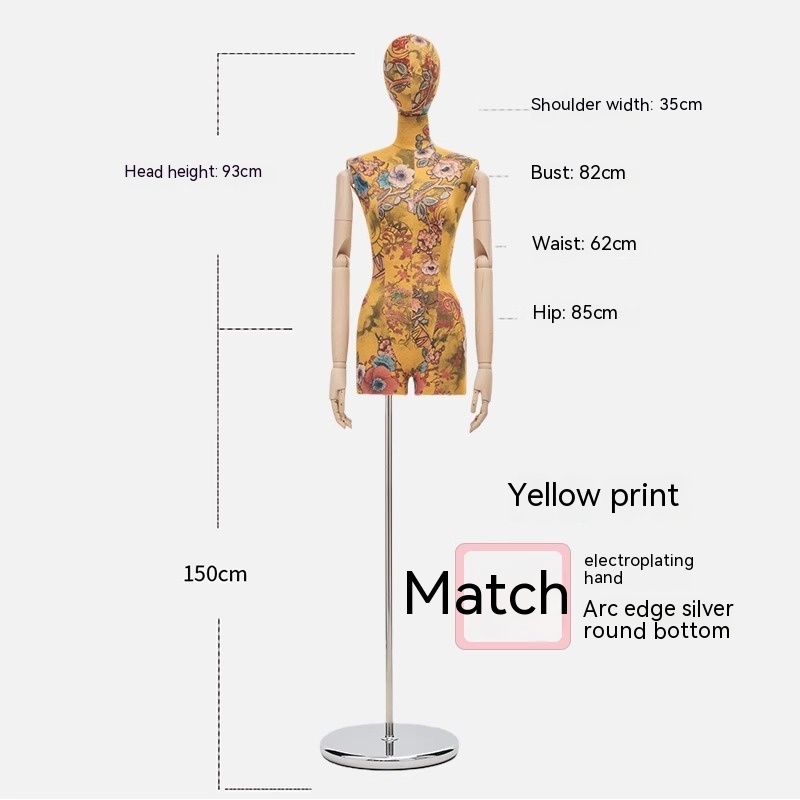 Yellow print-wooden hand-curved edge silver round base