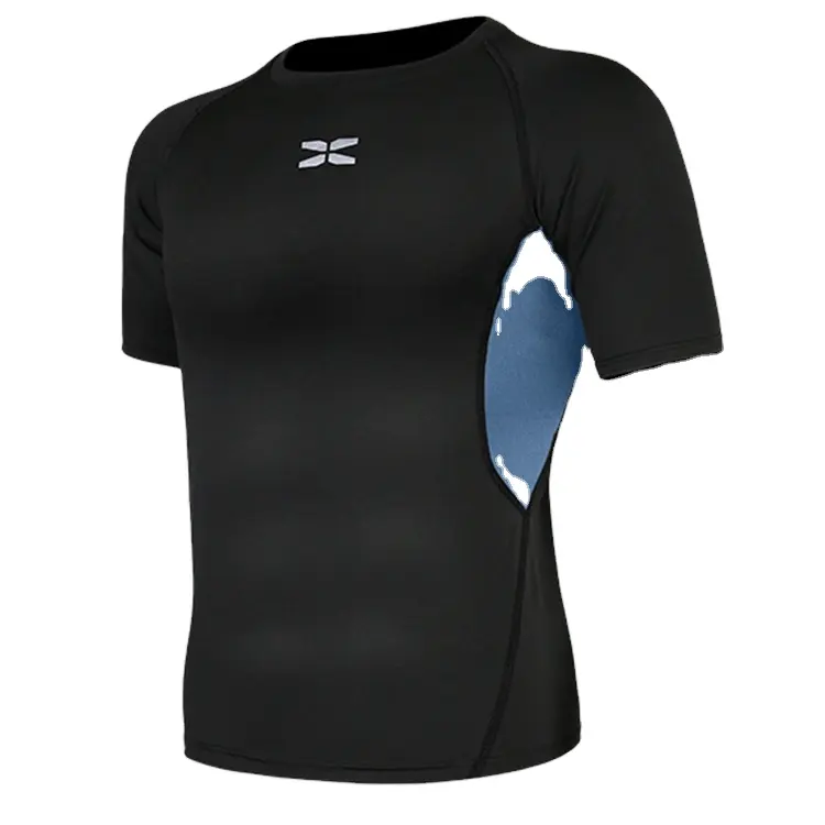 Athletic Men's O Neck Sport Short Sleeve Muscle T-Shirt Mesh Moisture Wicking Tee