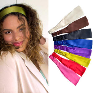 महिलाओं के 8 सेमी ठोस रंग लोचदार खेल कपड़े रेशम साटन हेयरबैंड सरल शैली योग सौंदर्य हेडबैंड उपहार - Product Image 3