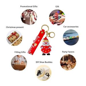 Fashion New PVC Elk Gingerbread Man <b>Key</b> <b>Chain</b> Rubber Keyring Accessories Cute Cartoon 3D Christmas Santa Keychain - Product Image 4