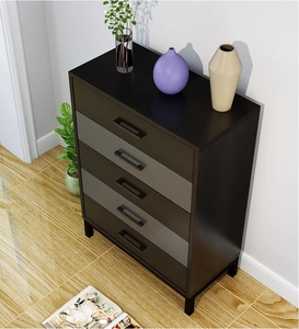 Meuble de rangement nordique vintage commode à 5 tiroirs commode en bois massif en chêne pour chambre et salon - Product Image 3