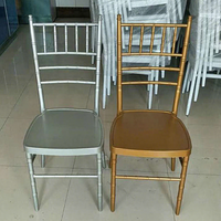 Chaises de salle à manger en métal de style chivalerie moderne, dorées et luxueuses, pour restaurant et mariage