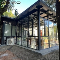 Véranda Moderne de Luxe en Aluminium avec Double Vitrage Trempé, Écologique et Anti-Corrosion, pour Appartements, Villas, Hôtels Résidentiels et Entrepôts