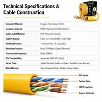 Câble Réseau OEM ODM Cat5e 305m SFTP Blindé FTP CCA Direct Usine 24AWG 4PR Ethernet LAN pour Surveillance de Sécurité CCTV