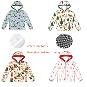 เสื้อโค้ทเด็กมีฮู้ดสำหรับฤดูหนาว, เสื้อโค้ทแจ็คเก็ตกันน้ำสำหรับเด็กผู้ชายเด็กผู้หญิงคริสต์มาส - Product Image 1