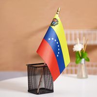 Nouveau drapeau double face imprimé en bois, mini, personnalisé du Venezuela, à prix réduit, pour défilés sportifs, fêtes et festivals, idéal pour la décoration.