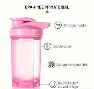 BPA Miễn Phí Tùy Chỉnh Máy Xay Sinh Tố Chai Và 500Ml Protein Shaker Chai Cho Phòng Tập Thể Dục Tập Thể Dục Thể Thao Ngoài Trời Và Tập Luyện - Product Image 5