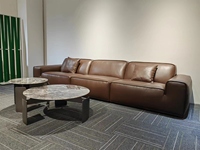 Ensemble de canapés de bureau sectionnels en cuir moderne, structure en bois massif, éponge haute densité, couleur personnalisée, marque BOSUN, mobilier commercial