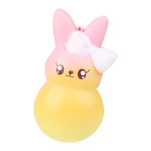Pu Foam Rabbit <b>Squishy</b> Toy With Bow Slow Rising Stress Relief Animal Type Toy - Product Image 2