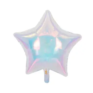 Neue transparente Orbs Cube Starburst Nummer Stern rundes Herz schillernde Ballons aus Folie für Geburtstag Party Hochzeitsdekoration