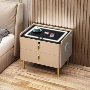 Chevets modernes intelligents avec coffre-fort, station de recharge sans fil, table de chevet pour la <span class=keywords><strong>chambre</strong></span> à coucher, fournitures de meubles. - Product Image 6
