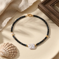Collier artisanal Bingxin pour femme, perles de rocaille colorées, coquillages et breloques en perles, pierres délicates, idéal pour les vacances d'été à la plage