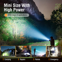BORUIT ET15 Mini lampe de poche LED Super lumineuse lampe de travail Rechargeable avec clip aimant Camping lanterne de poche d'urgence