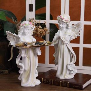 European Retro Girl Angel Ornament High-end Sculpture Art Decoration Storage Tray Small Decoration - Product Image 6