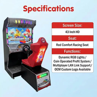 Máquina de Juegos de Carreras Arcade Mario Kart DX de 43 Pulgadas, Operada con Monedas, con Luces LED, Asiento de Carreras, Simulador de Conducción