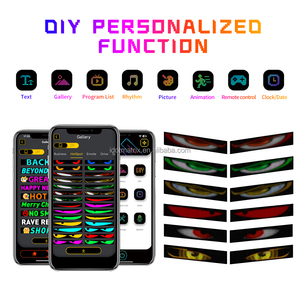 Panneaux LED flexibles à matrice programmable 1696 5V avec application de conception libre, yeux <span class=keywords><strong>du</strong></span> <span class=keywords><strong>diable</strong></span>, écran LED publicitaire pour voiture - Product Image 6