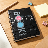 Carnet à spirale personnalisé en gros, couverture rigide, A6, 80 feuilles, carnet à spirale en PP pour étudiants, reliure double spirale métallique de haute qualité