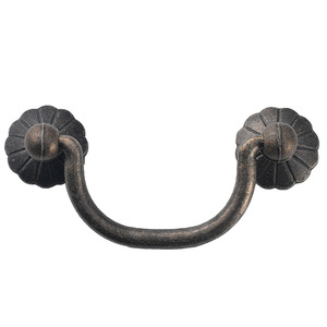 Tirador de cajón de aleación de zinc duradero estilo chino, forma de anillo, chapado en bronce, para muebles, espaciado entre orificios de 62 mm - Product Image 5