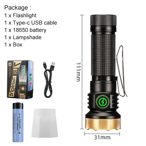 Noir (+ batterie 18650)