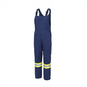 Combinaisons de travail réfléchissantes à haute visibilité unisexes en polyester avec bretelles pour usage industriel - Product Image 3