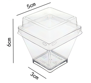 Carré en plastique écologique 200ml /7.0oz clair fête gel Dessert <span class=keywords><strong>bonbons</strong></span> Mousse tasse Tiramisu - Product Image 6