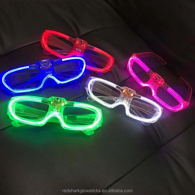 2025 LED Cold Light Square Eye Protection Luminous Glasses New Year Party Luminous Toys Christmas Carnival Atmosphere Props