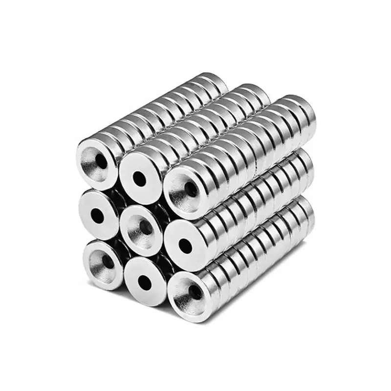 थोक neodymium मैग्नेट countersunk छेद के साथ मजबूत चुंबकीय बल दौर neodymium चुंबक के लिए पेंच