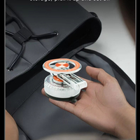 Support de téléphone pour voiture avec ventouse magnétique N52, double anneau, rotation à 360 degrés, pliable