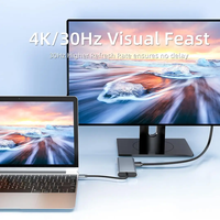 Hub USB C 11 en 1, Estación de Conexión 3.0, 100W PD, RJ45 Ethernet, HDMI 4K, VGA, Lector de Tarjetas SD y TF, Adaptador Tipo-C para Laptop y Tablet