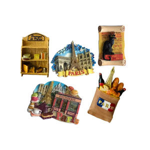 Aimant de réfrigérateur en résine <span class=keywords><strong>personnalisé</strong></span> avec logo, peint à la main, thème <span class=keywords><strong>Paris</strong></span>, nourriture, cadeau de voyage, souvenir, forme autocollante pour collection - Product Image 1