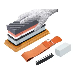 slijpsteen tool set Suppliers-Grit 400/1000 3000/8000 Set Dubbelzijdig Basis Slijpsteen Steen Swing Mes Handmatige Messenslijper Kit