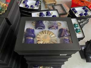 Europe High Quality Custom 50~100ml Ceramic Porcelain Tea <b>Cups</b> & <b>Saucers</b> Set 6Pcs in Red <b>White</b> Blue Green - Product Image 6