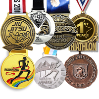 Médaille de récompense 3D en or antique pour le football, le soccer, la danse, le taekwondo, le karaté, la course à pied et le marathon - Médaille en métal personnalisée