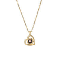 Collier avec pendentif en forme de cœur personnalisé en acier inoxydable avec projection photo, nouveau modèle 2025, pour couple