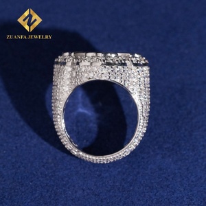 USA Warehouse <b>Cross</b> <b>Ring</b> Baguette Moissanite <b>Ring</b> VVS Iced Out Men Diamond <b>Ring</b> Ready to Ship Jewelry - Product Image 4