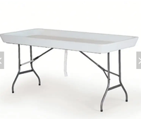 EASTOMMY Table de refroidissement de glace pliante en plastique de haute qualité, Table de refroidissement de glace en plastique de 6 pieds