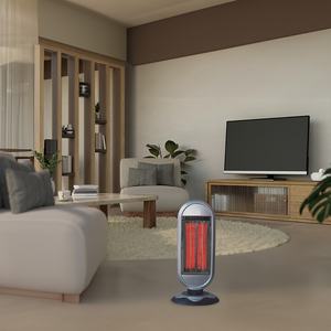 Chauffage électrique au carbone 900 W, 2 réglages de puissance, oscillant, 2 éléments, poignée anti-basculement, thermostat, idéal pour chauffer les espaces - Product Image 3