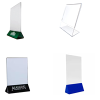 Support de menu/panneau en acrylique transparent en forme de T, format A4/A5, personnalisable avec logo de marque, pour bar et restaurant, présentoir de table, jaune, noir, transparent