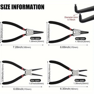 4-in-1 Manual Snap Ring <b>Pliers</b> <b>Set</b> DIY Grade Retaining Ring & Multi-size Straight Curved Bit <b>Pliers</b> - Product Image 5