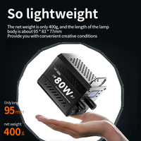 Lampes vidéo ZU-80 80W, lumière portable d'extérieur pour selfie, éclairage COB haute puissance pour vlog, température de couleur réglable