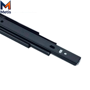 Correderas Modernas para Cocina <span class=keywords><strong>de</strong></span> Hierro con Rodamientos <span class=keywords><strong>de</strong></span> Bolas <span class=keywords><strong>de</strong></span> 3 Pliegues, Deslizamiento Suave y Silencioso, Acabado en Zinc Negro E4008, 10-24 Pulgadas |   Fabricante Metis - Product Image 1